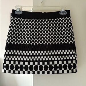 Black and White Geometric Skirt